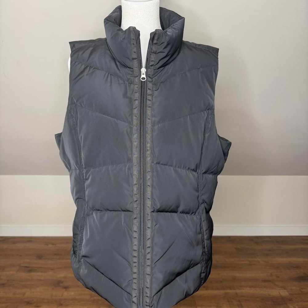 NWT Lands' End HyperDRY 800 Fill Down Puffer Vest Black Outdoor Hiking L 14-16